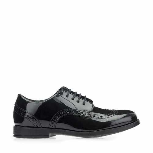 Start-Rite Brogue Snr, black patent girls lace-up closed school shoes 3503_3